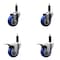 Service Caster 3.5'' Blue Poly Swivel 1'' Expanding Stem Caster Set 2 Total Lock Brakes, 4PK SCC-EXTTL20S3514-PPUB-BLUE-2-S-2-1 - alternate 1